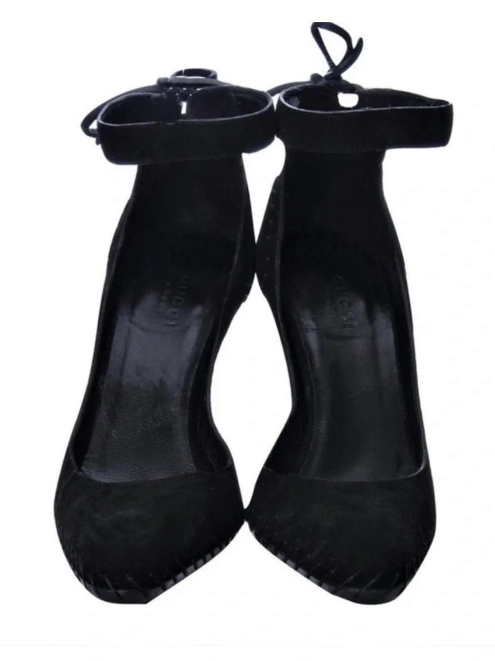 Gucci Tom Ford Suede Whipstitch Suede Leather Heels Sz 7B